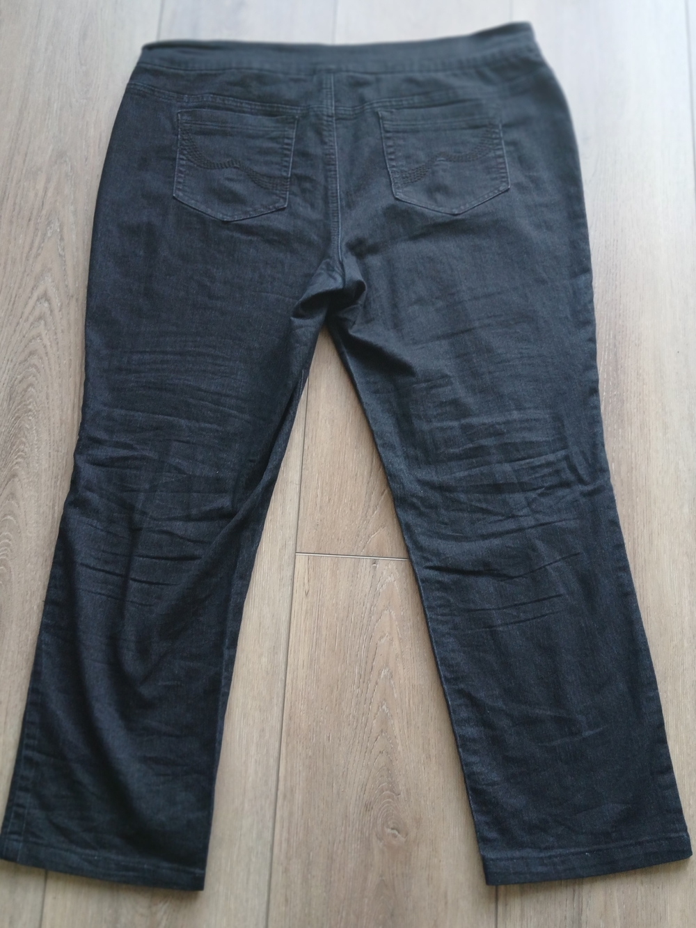 Santana Jeans Pull-On Black Denim Pants Size 16x32L Stretch Straight Leg - Picture 10 of 10